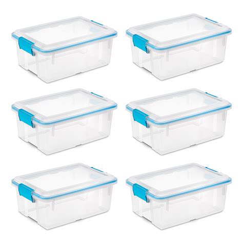 sealed metal box with clear plastic lid|sterilite clear lid storage box.